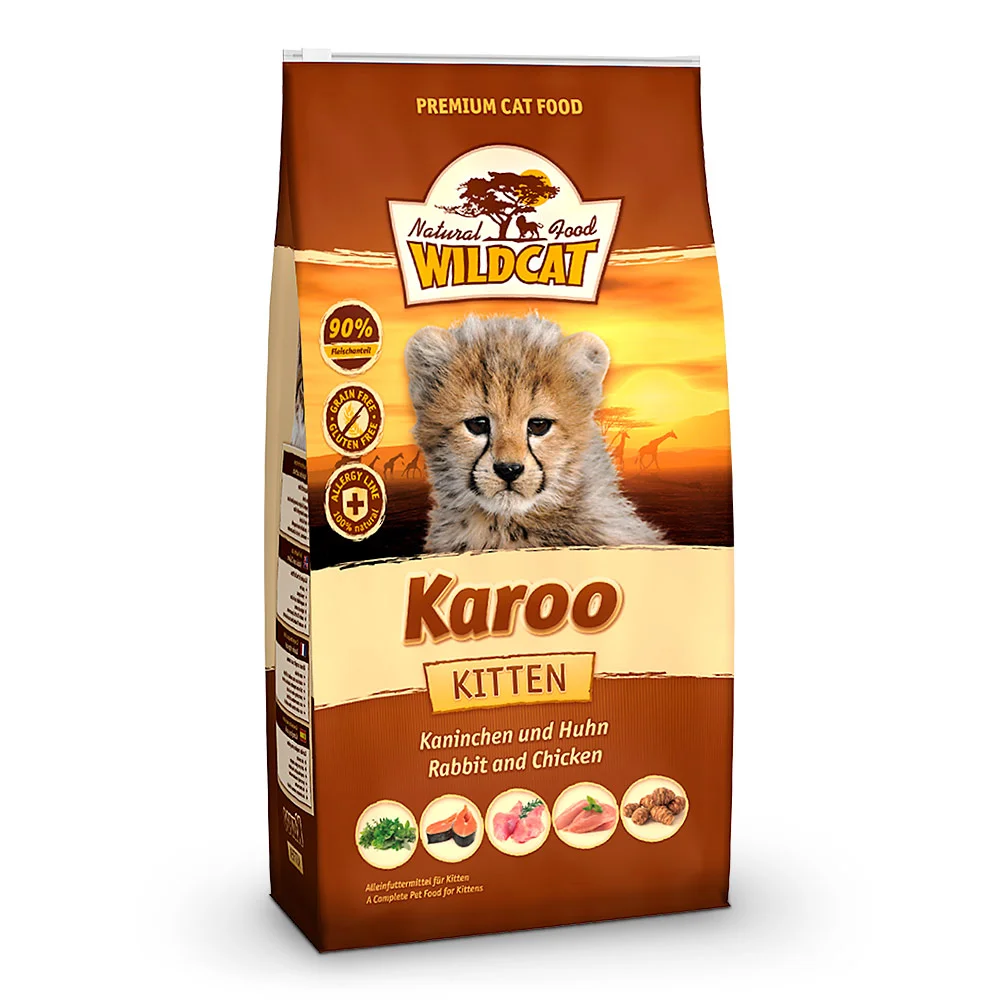 WildCat Karoo Kitten 3kg - králík a kuře - EXP 07/24