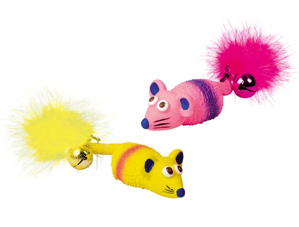 Nobby hračka latexová myš s rolničkou 2ks 11cm