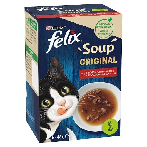 Felix Soup Lahodný výběr polévka pro kočky 6×48 g