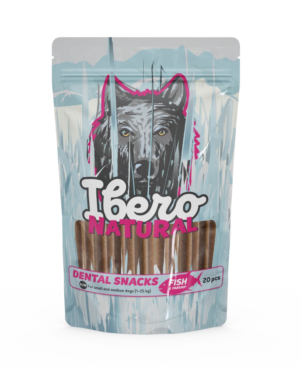 Ibero Cold Pressed Dental Snack Ryba/Pastinák - S/M (20ks)