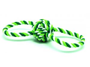HRAČKY SALAČ Přetahovadlo OBOUSTRANNÉ MALÉ s proplétaným míčkem 27cm (50/1)