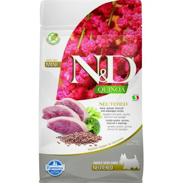 N&D Quinoa DOG Neutered Mini Duck&Broccoli&Asp. 800g 800 g