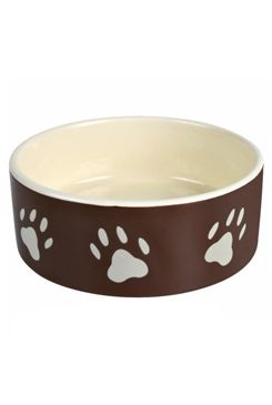 Keramická miska 1,4l/20cm -tmavě šedá + motiv tlapky 0,3 l/ 12 cm