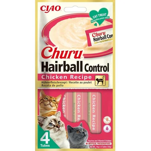 Pochoutka Churu Hairball kuřecí 4x14g