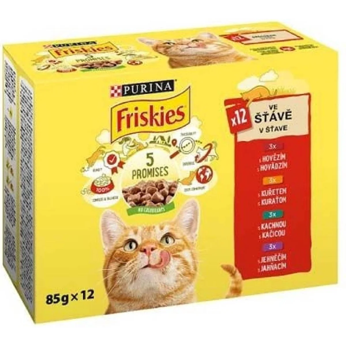 Friskies Cat kuře hovězí jehněčí kachna ve šťávě 12 x 85 g