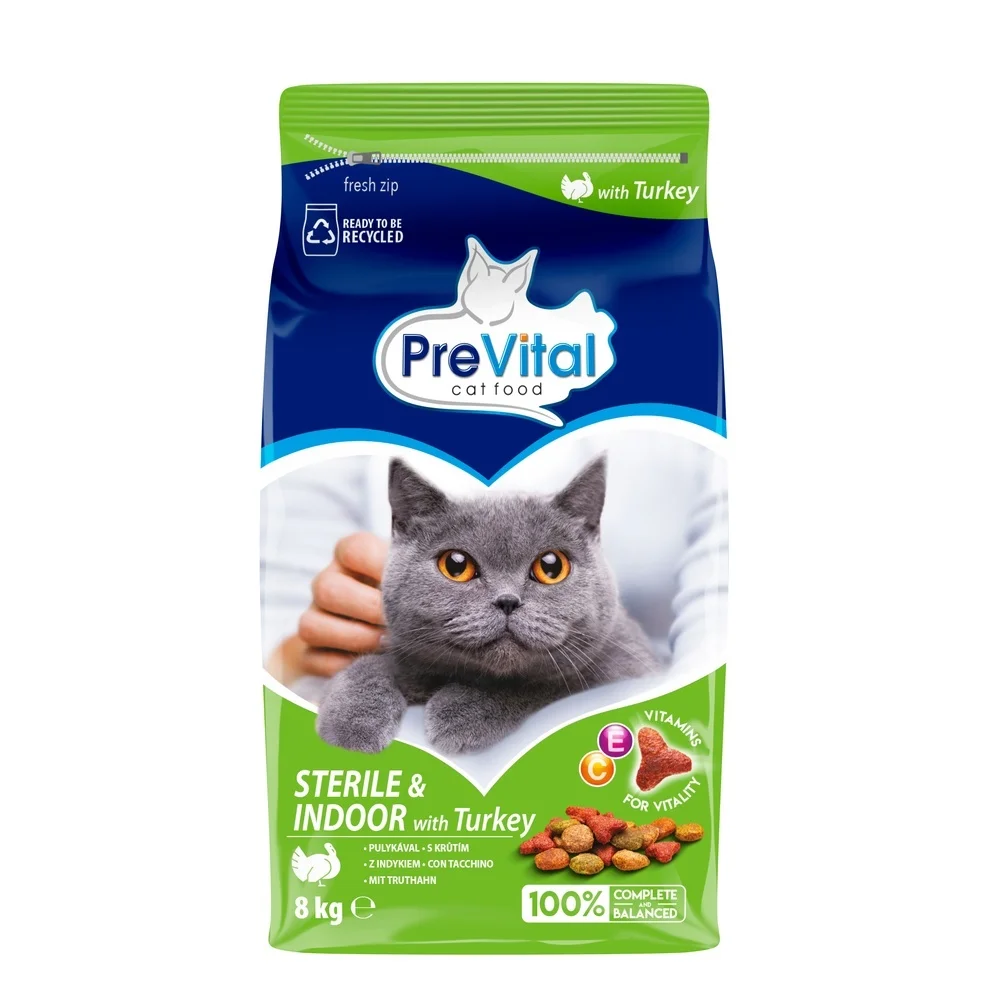 PreVital Granule krůtí pro indoor sterilizované kočky