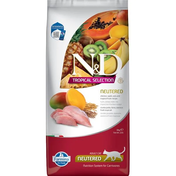 N&D TROPICAL SELECTION CAT Neutered Chicken 10kg 