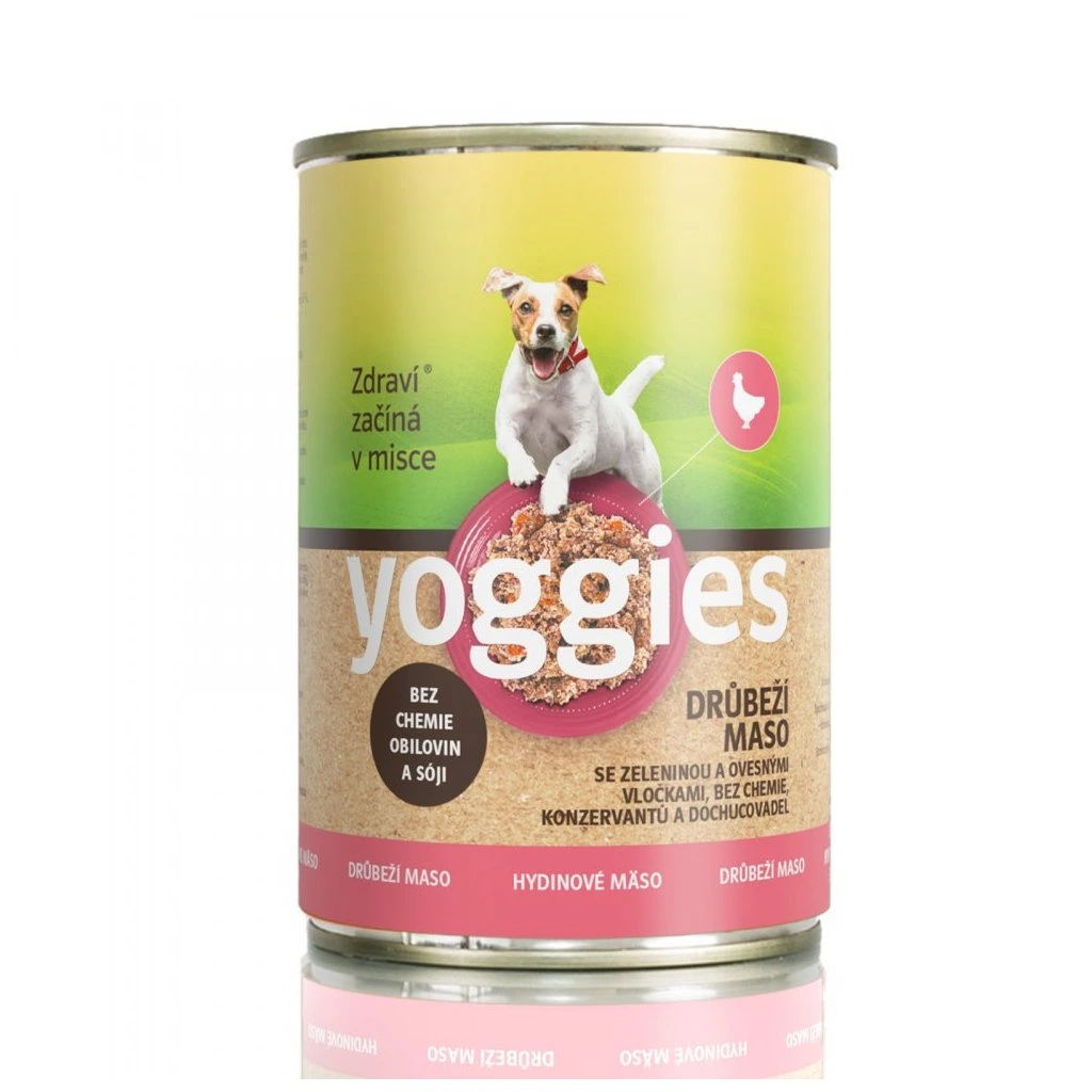400 g Yoggies drůbeží konzerva se zeleninou a ovesnými vločkami