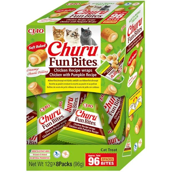 Inaba Churu Fun Bites cat snack kuře&dýně 96 g