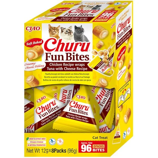 Inaba Churu Fun Bites cat snack tuňák&sýr 96 g