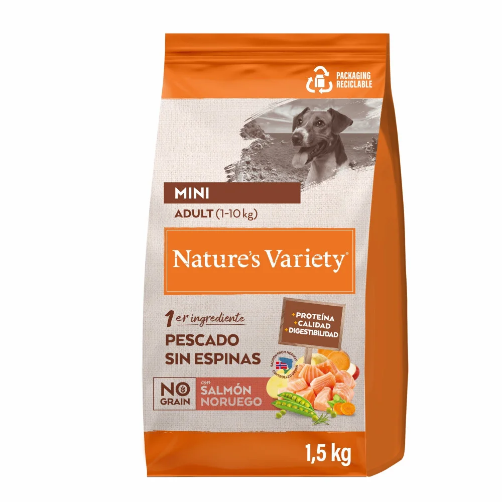 Natures Variety Nature´s variety orig. NG mini ad. dog s lososem 1,5kg