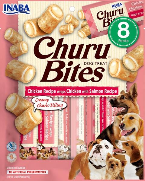 Churu Dog Bites Chicken wraps Chicken+Salmon 8x12g