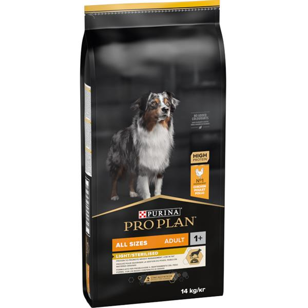 Purina Pro Plan Dog Adult ALL SIZES Light/Sterilised kuře 14 kg