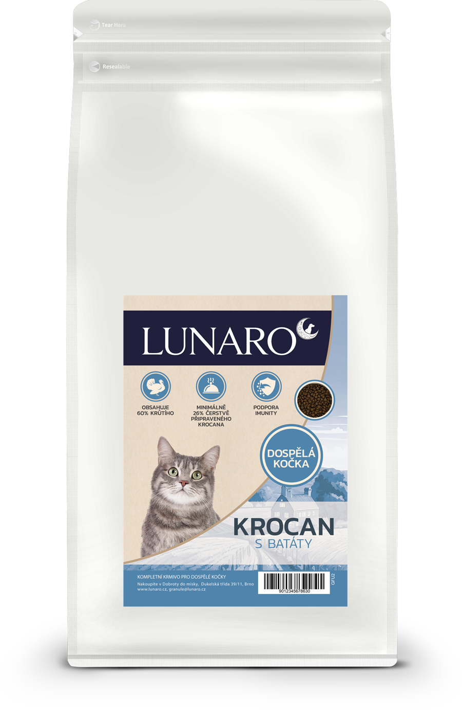 Lunaro Cat Yamurky adult 400g - Krocan s batáty