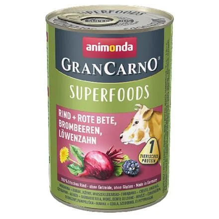 GRANCARNO Superfoods hovězí,čv.řepa,ostružiny,pampeliška pro psy 400 g