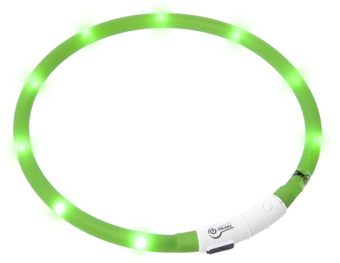 Obojek USB Visio Light 70cm Zelený