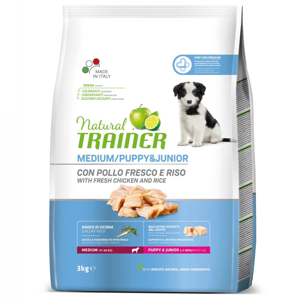 TRAINER Natural Med.Puppy&Junior čerstvé kuře 3kg