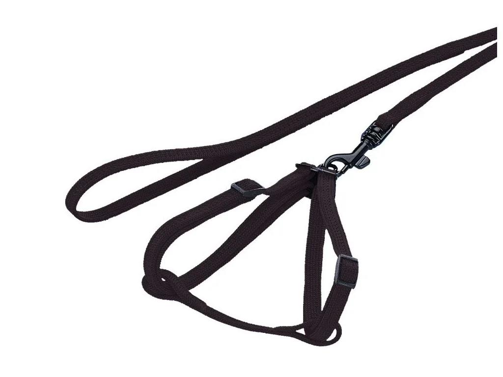 Nobby černý postroj s vodítkem pro fretku