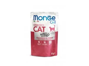 MONGE GRILL Cat sterilised Kapsička teleci 85g/28bal