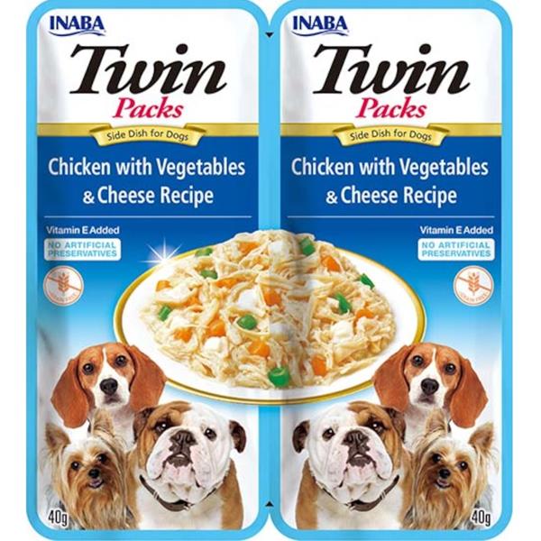 Churu Twin Packs dog kuře & zelenina, sýr 80g