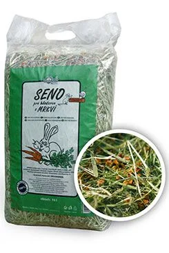 Seno pro hlodavce s příchutí karotky, 6 x 15l