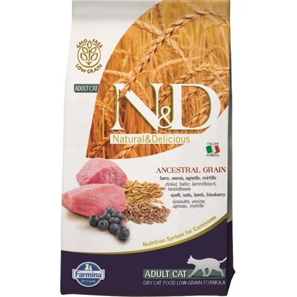 N&D ANCESTRAL GRAIN Cat LG Lamb, Spelt, Oats & Blueberry Adult 10 kg