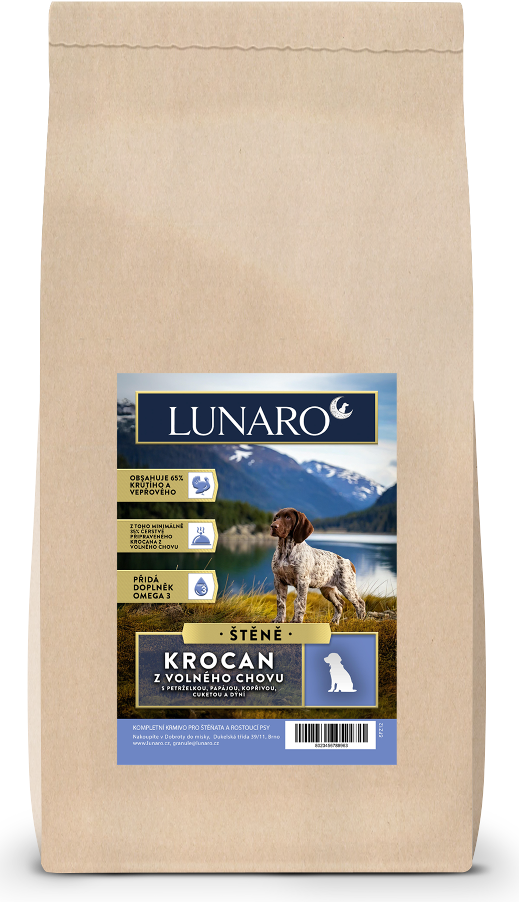 Lunaro Velvet Harvest Puppy 15kg - krocan a vepř s batáty