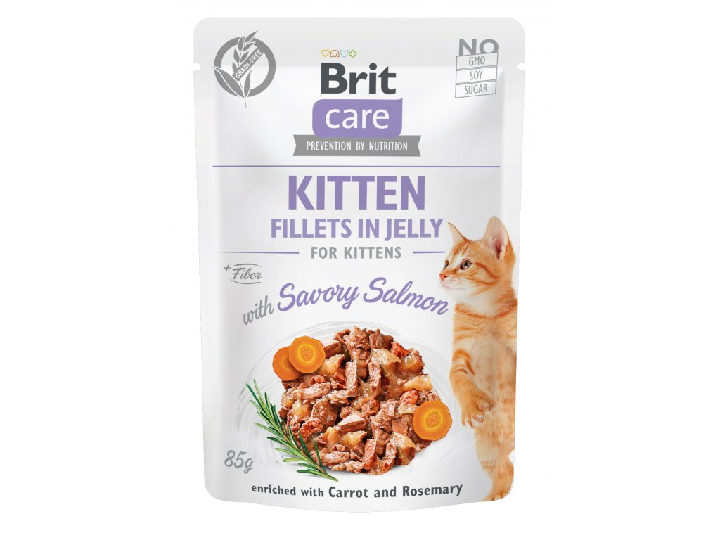 Brit Care Cat Fillets in Jelly Kitten with Salmon 85 g