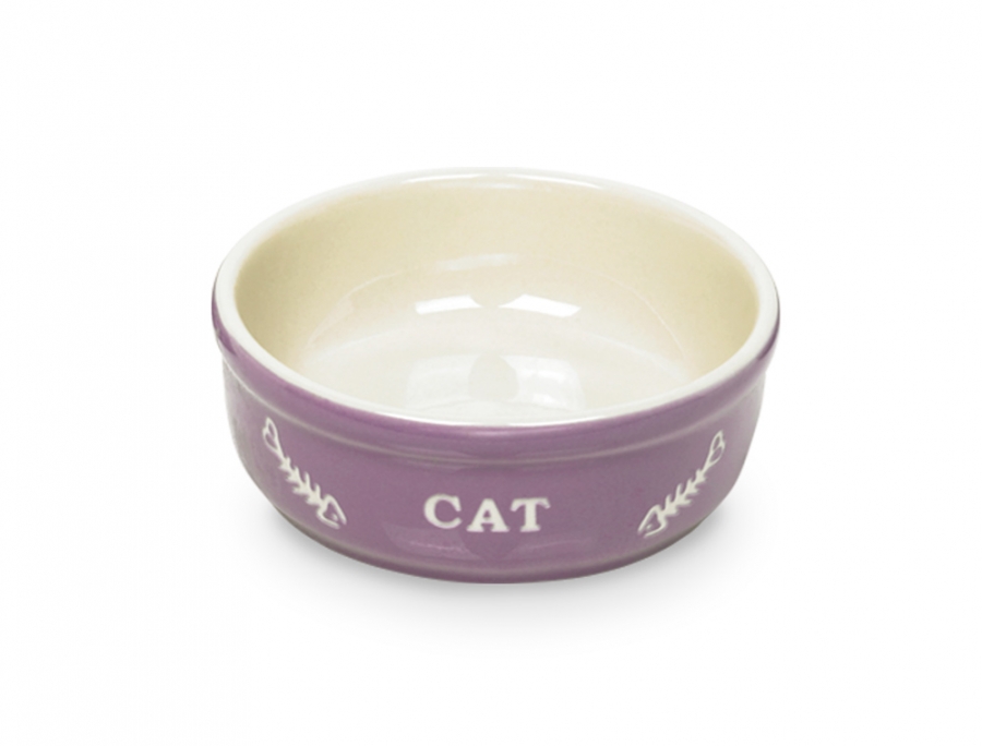 Nobby Cat keramická miska 13,5 cm fialová