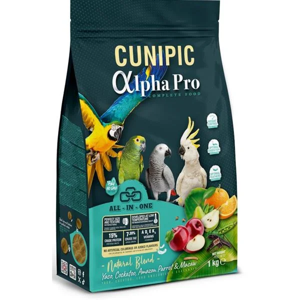 Cunipic Alpha Pro papoušek velký Natural 1 kg