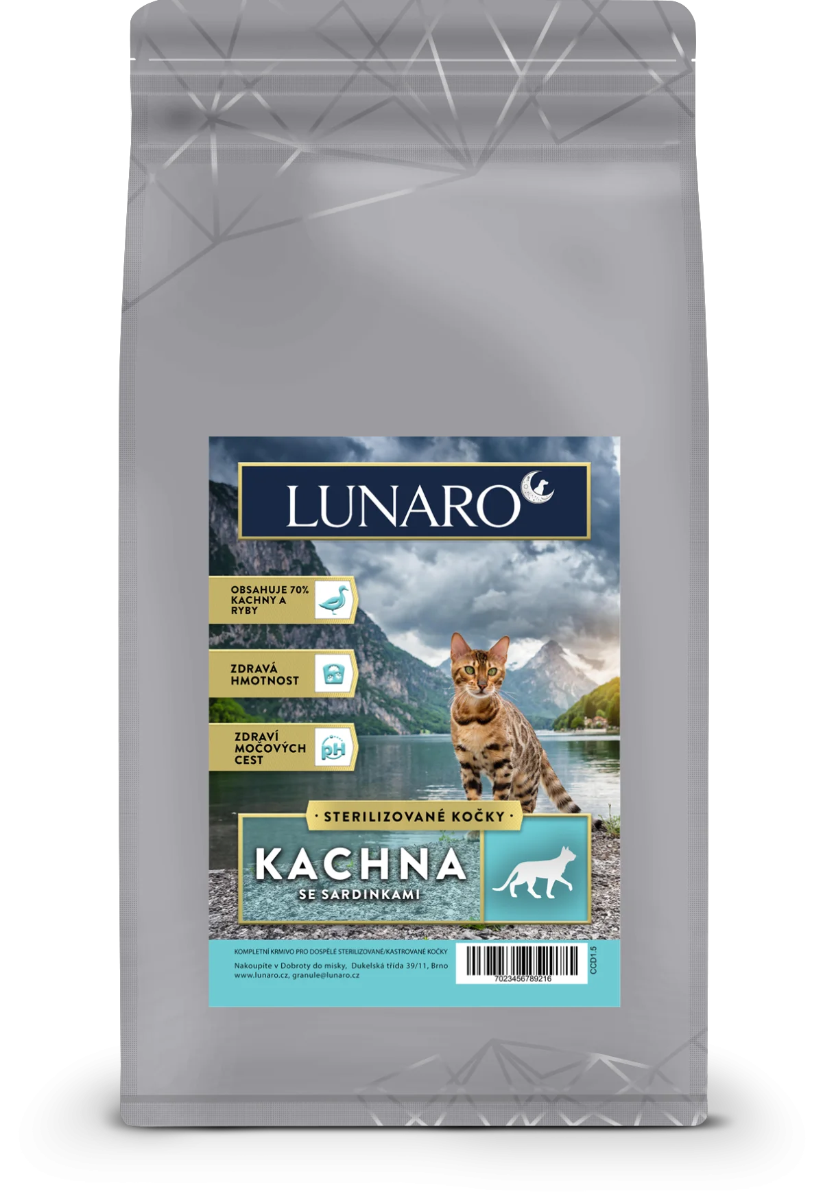 Lunaro Cat Dewater Adult Steril 300g - kachna a ryby