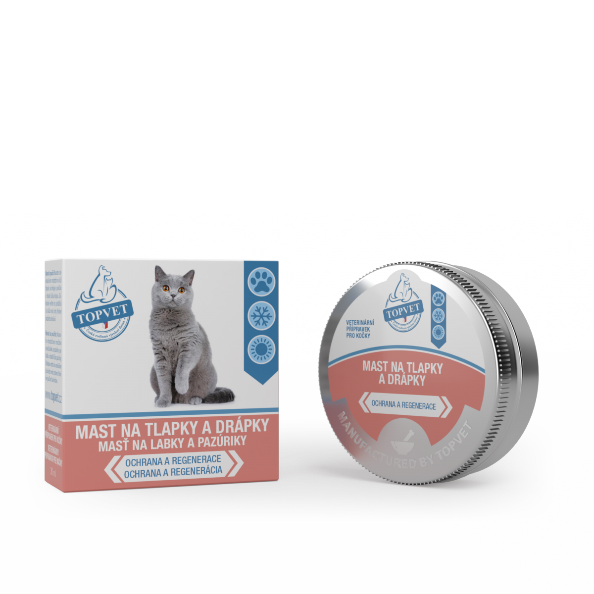 Mast na tlapky a drápky pro kočky TOPVET  30 ml