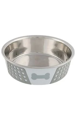 Nerezová miska se silikonovým opláštěním 1,4l/21cm bílo/šedá