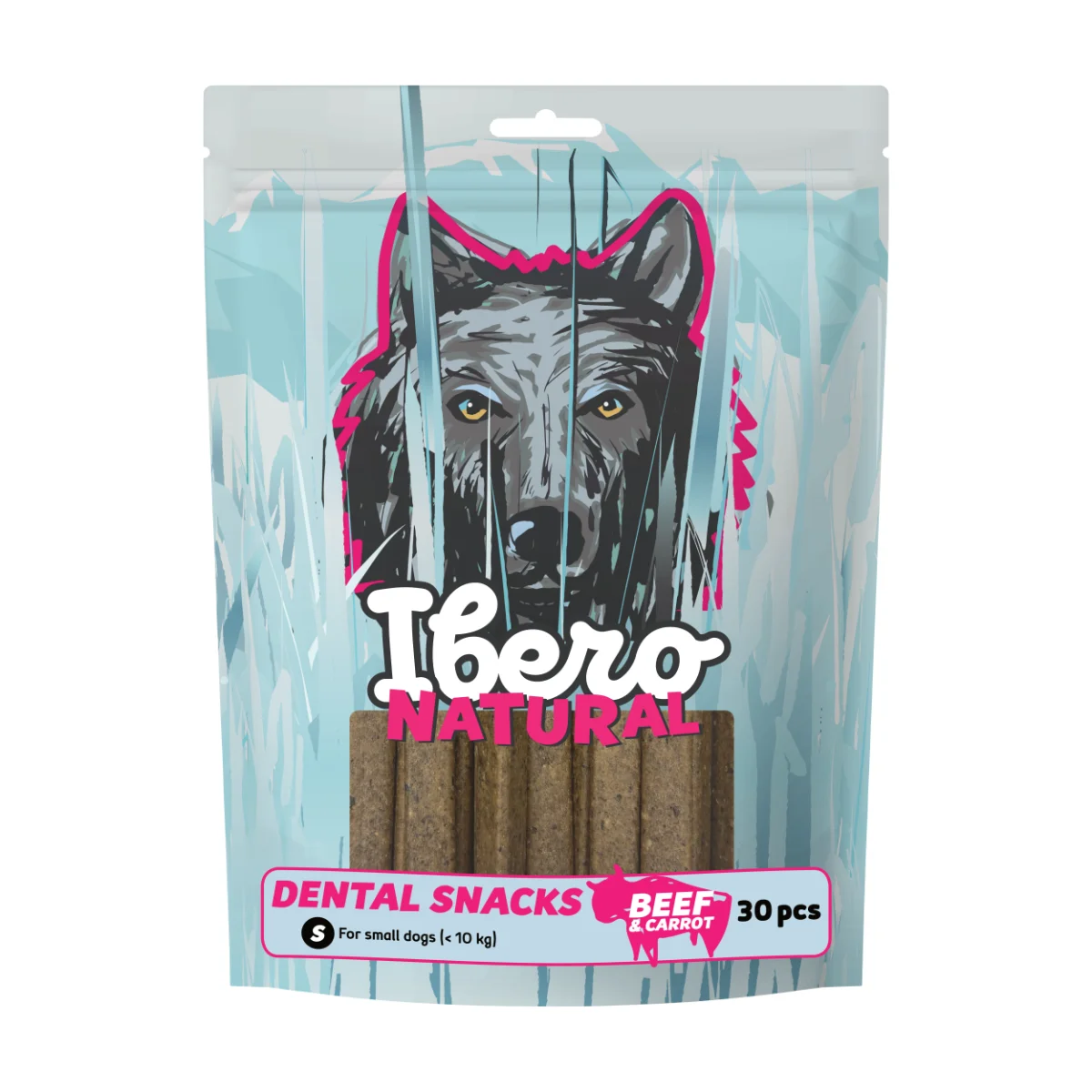 Ibero Cold Pressed Dental Snack Hovězí/Mrkev - 3x S (30ks)