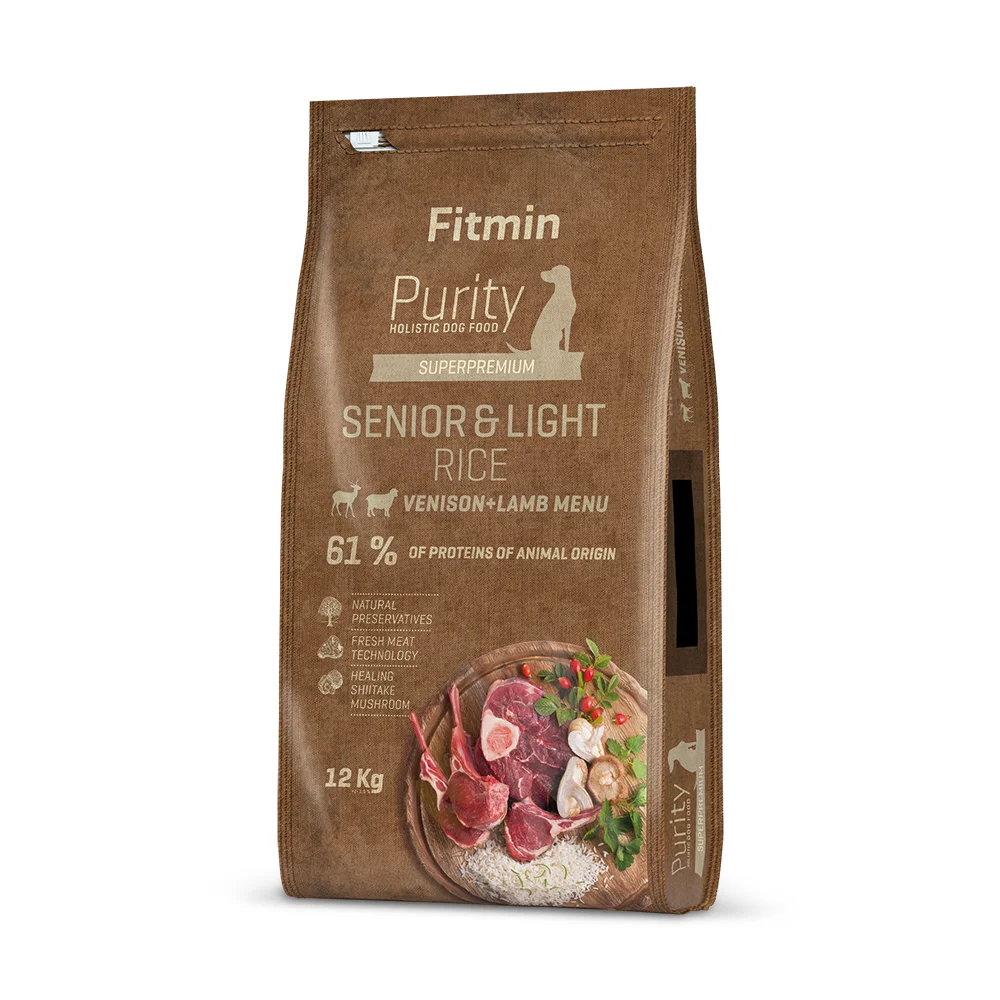 Fitmin kompletní krmivo pro psy Purity Rice Senior&Light Venison&Lamb 12 kg
