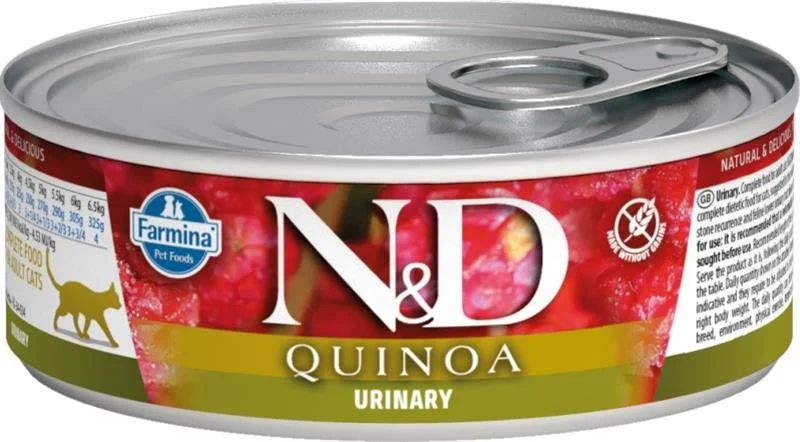 N&D CAT QUINOA Urinary Duck & Cranberry 80 g + 1ks ZDARMA