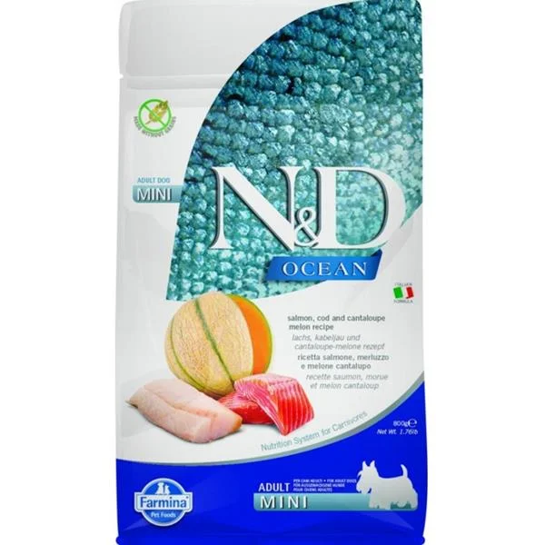 N&D OCEAN DOG Adult Mini Salmon & Cod & Melon 800 g
