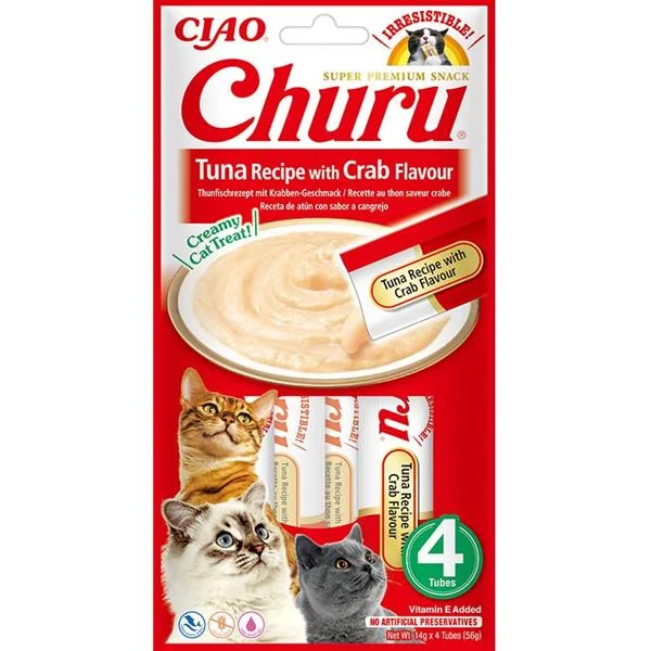 Churu Cat Tuna Recipe with Crab Flavor 4x14g