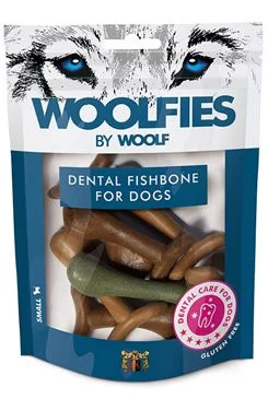 Pochoutka dentální Woolfies Dental Fishbone  S / 200g