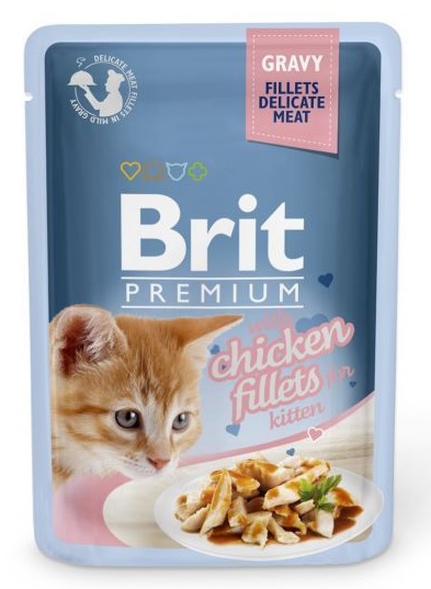 Kapsička BRIT Premium Cat Delicate Fillets in Gravy with Chicken for Kitten 85g
