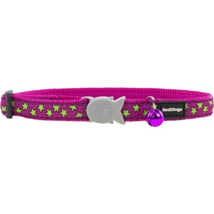 Obojek pro kočky - Stars Lime on Hot Pink