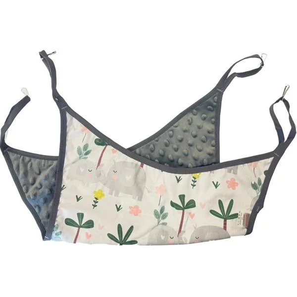 Samohýl Exclusive Pelech dr.savec závěsný loďka, sloni, šedá minky 30x30cm