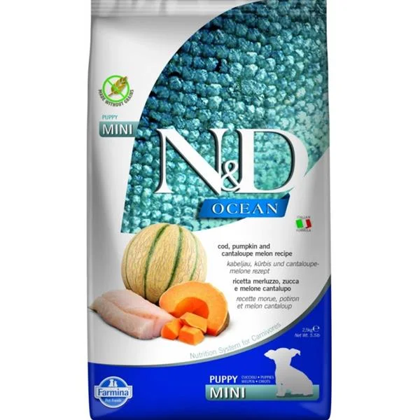 N&D OCEAN DOG Puppy Mini Codfish & Pumpkin & Melon 2,5 kg