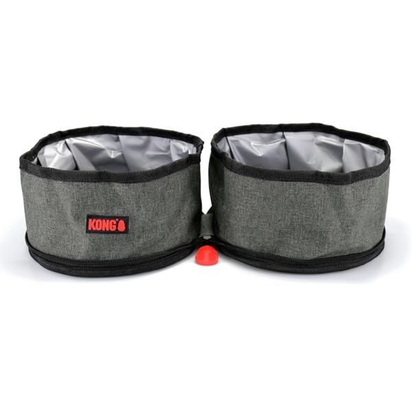Cestovní skládací miska dvojitá Fold-Up Kong 2 x 2L