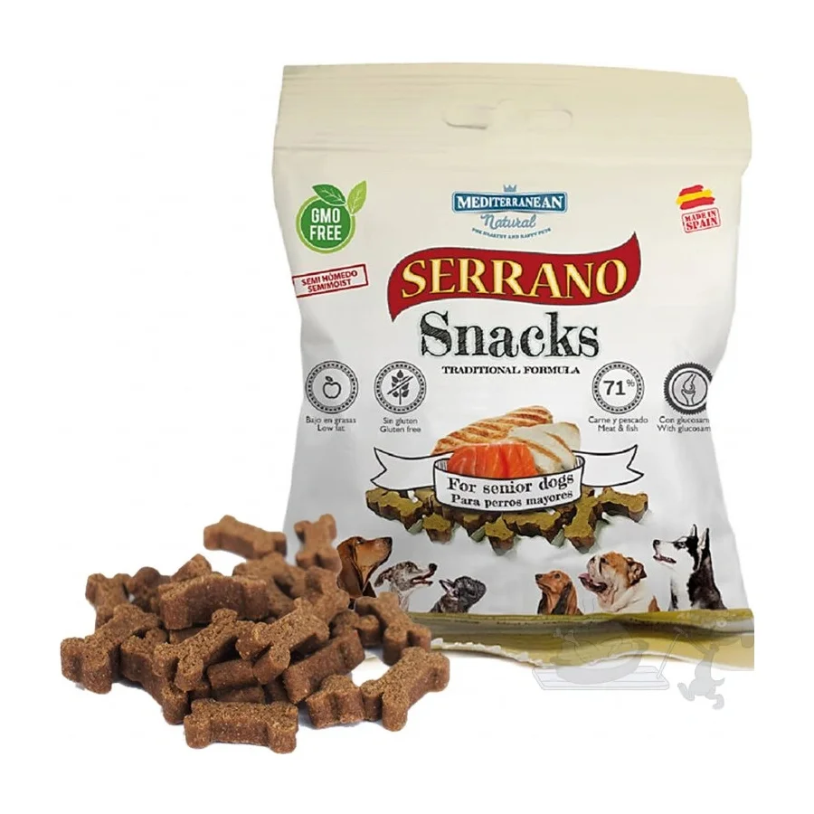Mediterranean Serrano Snack Meditky tréninkové kostičky pro seniory light 85g