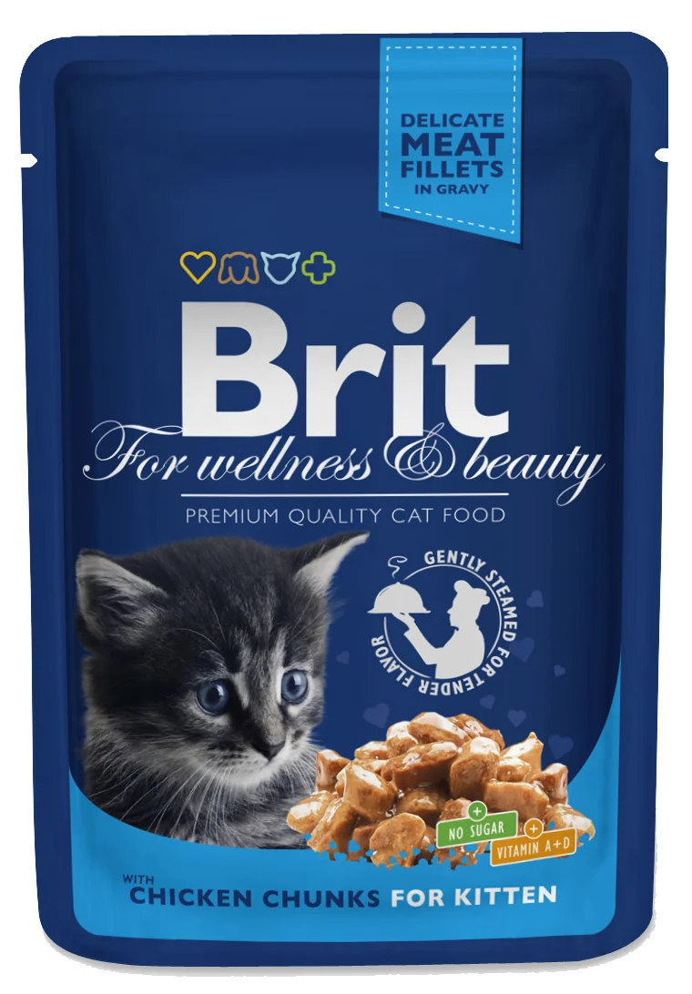 Brit Premium Cat kapsa Chicken Chunks for Kitten 100 g - 1Ks