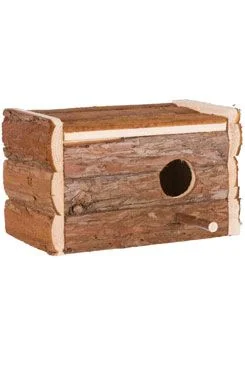 Hnízdící budka z přírodního dřeva pro andulky 21x13x12 cm
