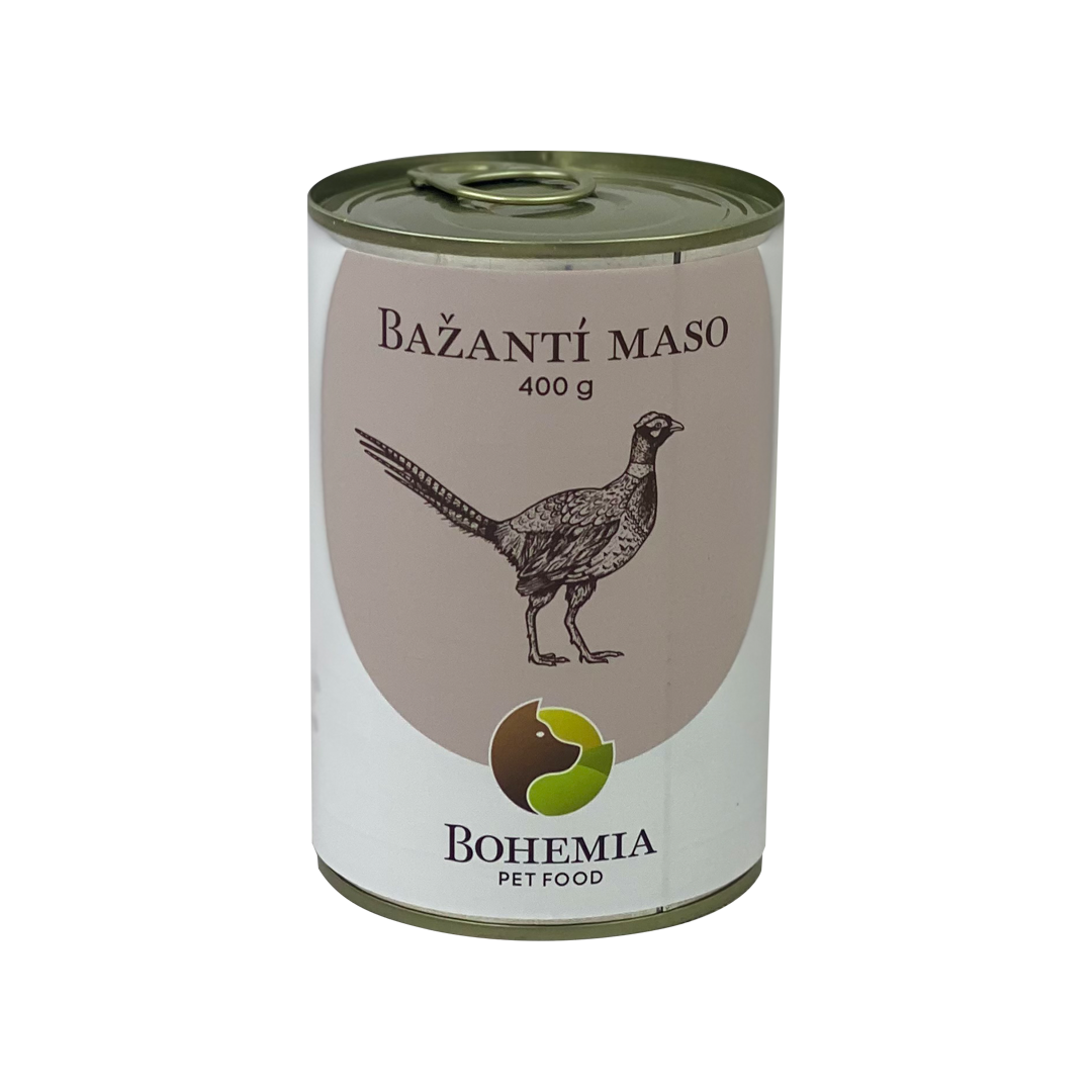 BOHEMIA PET FOOD Konzerva bažantí maso ve vlastní šťávě pro psy 400 g