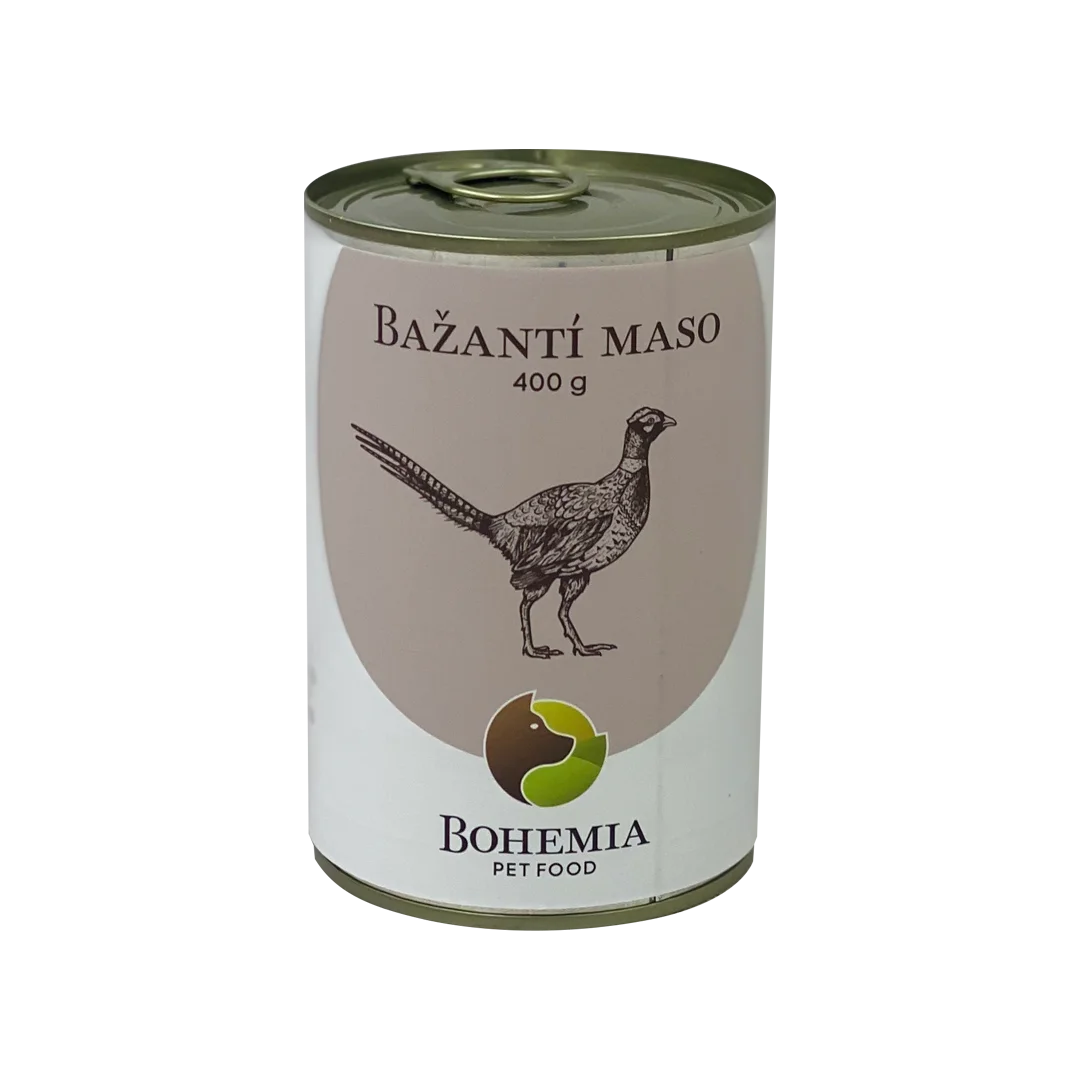 BOHEMIA PET FOOD Konzerva bažantí maso ve vlastní šťávě pro psy 400 g