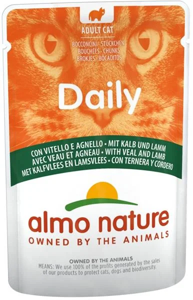 Almo Nature Daily Menu cat kaps. telecí a jehně 70g